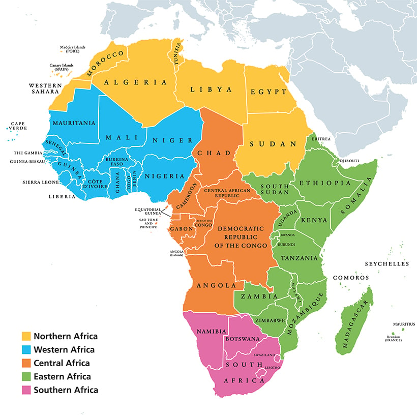 Afrikan kartta, map of Africa