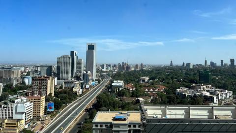Nairobi skyline.